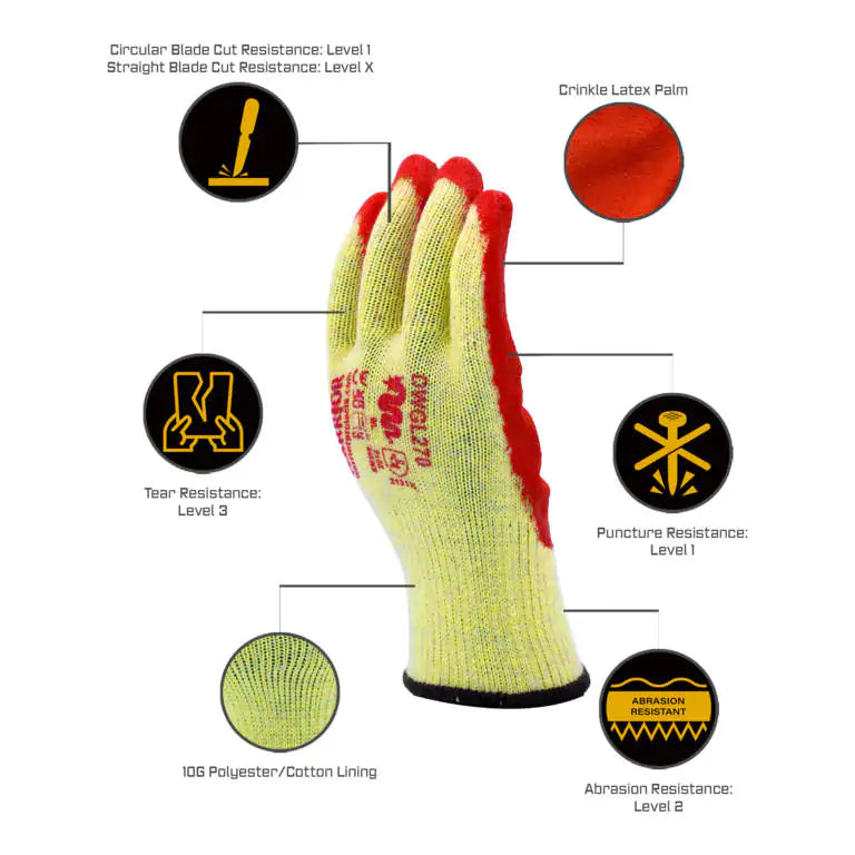 Warrior Orange Latex Glove - Pk12