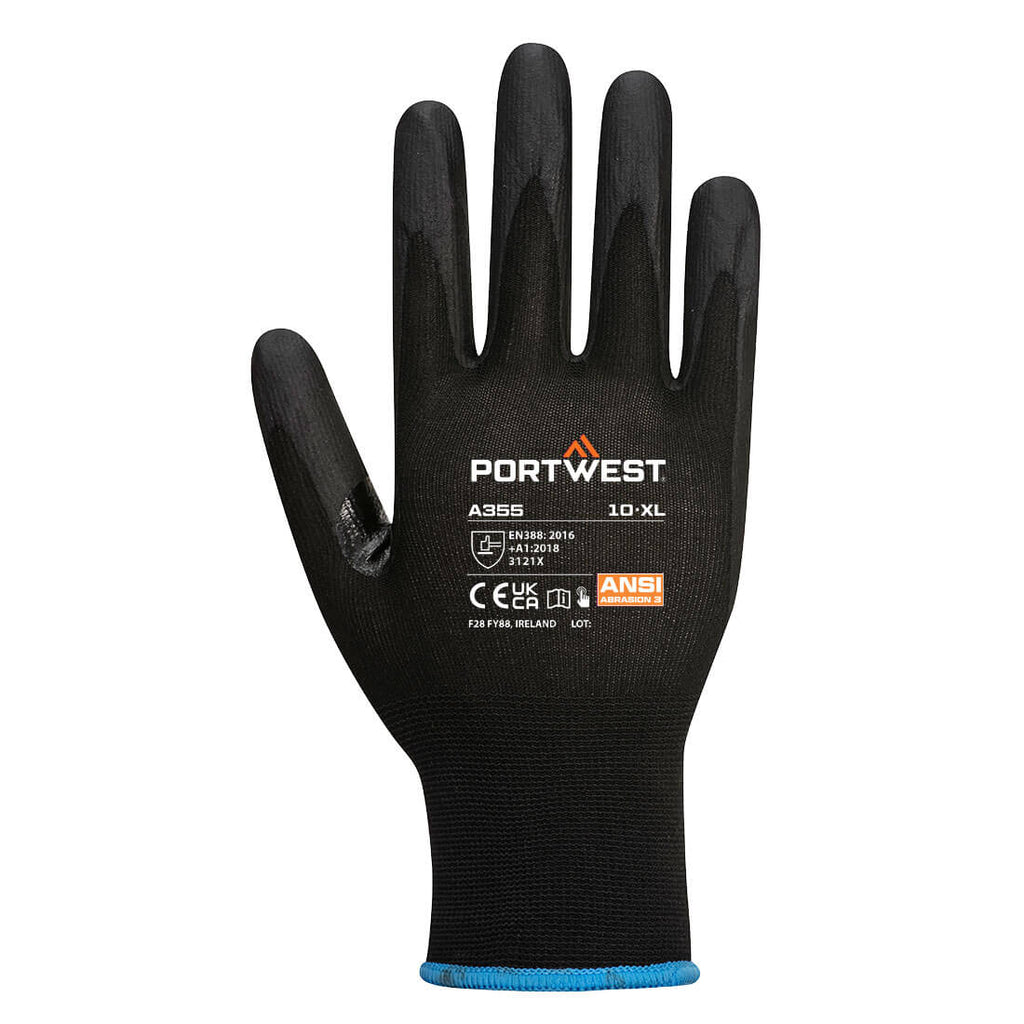 Grip 15 Nitrile Foam Touchscreen Glove (Pk12) Black