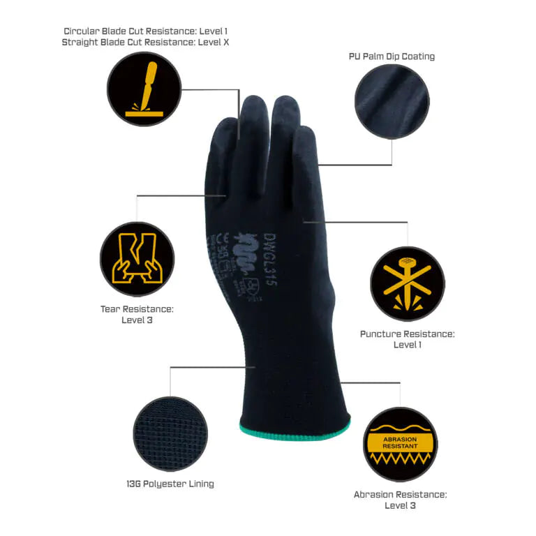 PU Gloves - Pk12